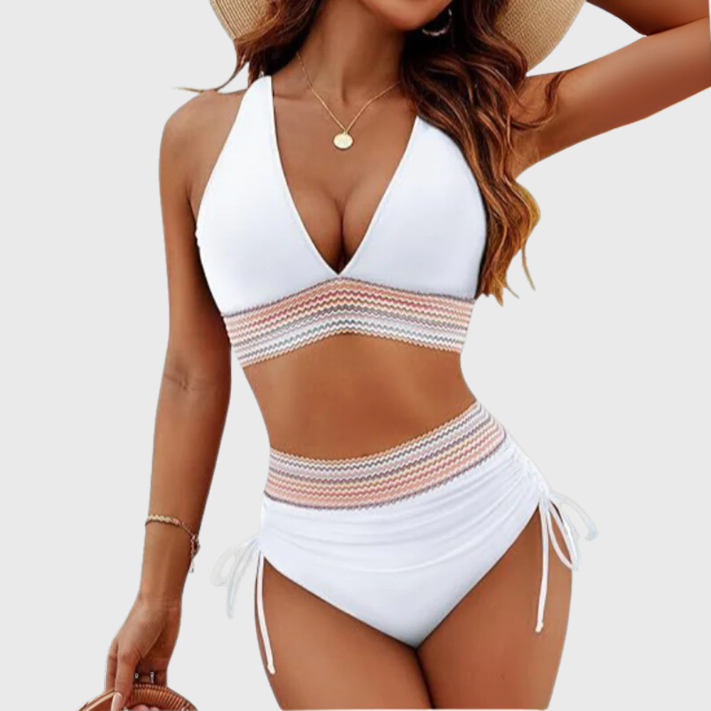 Zestaw Bikini z Kontrolą Brzucha i Wysokim Stanem