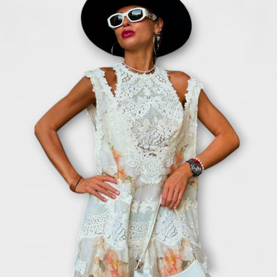 Elegancka sukienka maxi z koronką Kelly