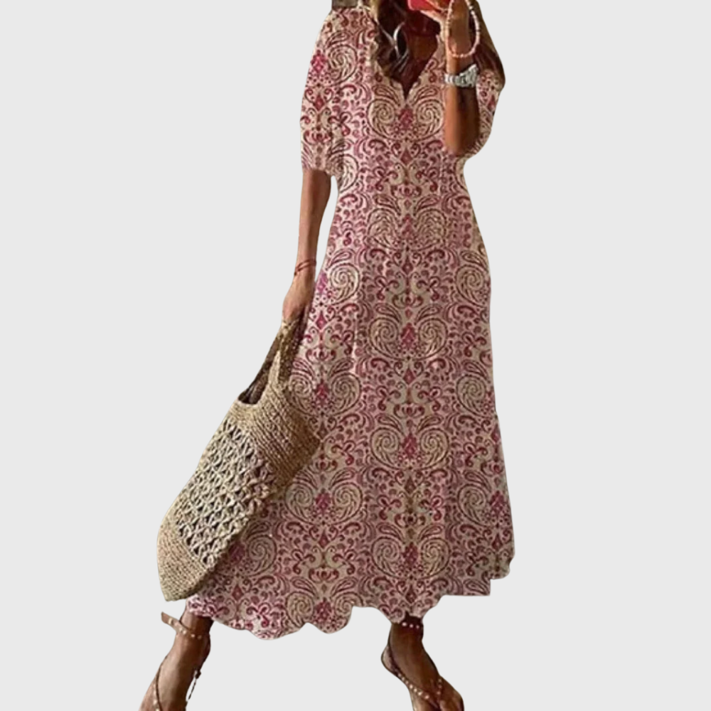 Sukienka Boho z Zakryciem Brzucha