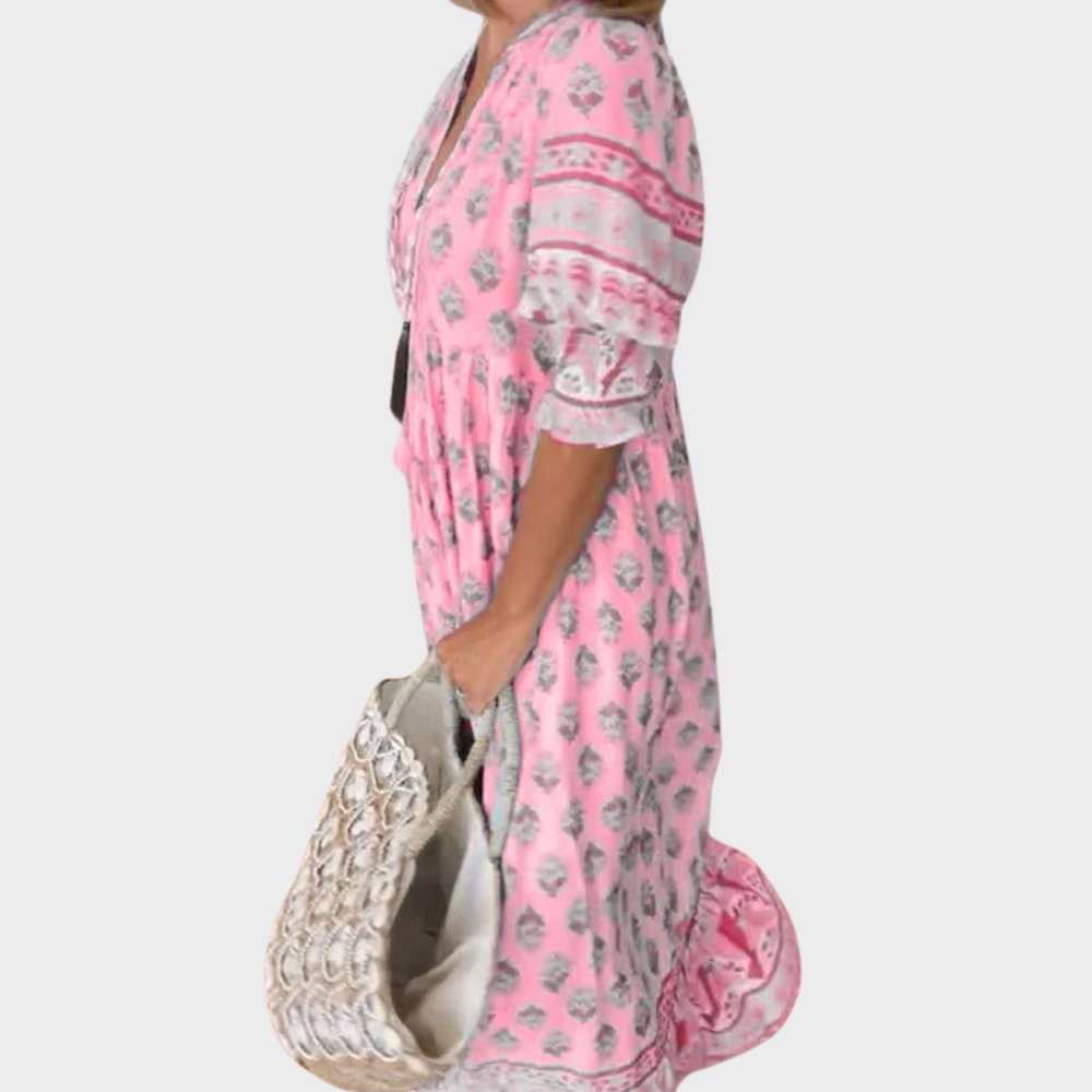Luźna Sukienka w Print
