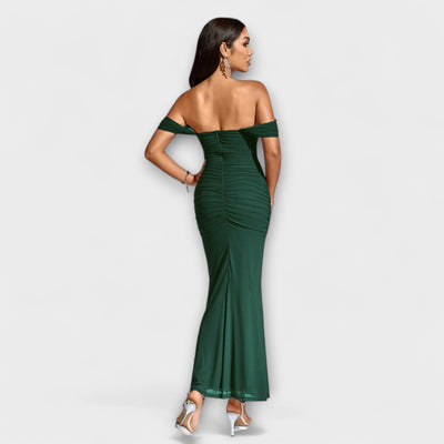 Sukienka bodycon z marszczeniami na ramionach