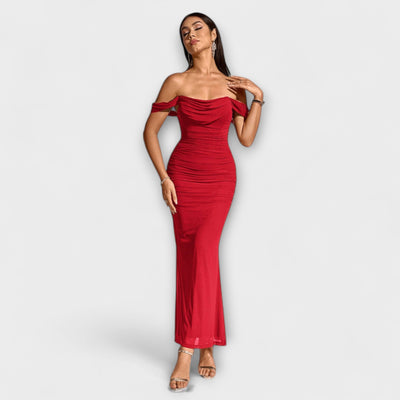 Sukienka bodycon z marszczeniami na ramionach
