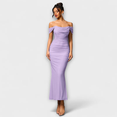 Sukienka bodycon z marszczeniami na ramionach