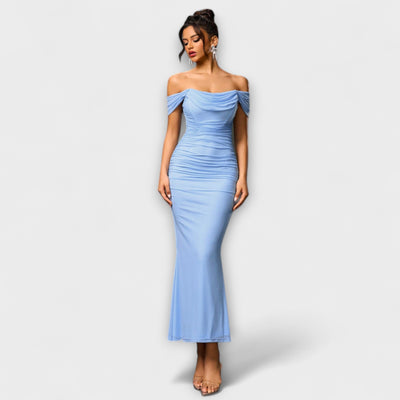 Sukienka bodycon z marszczeniami na ramionach