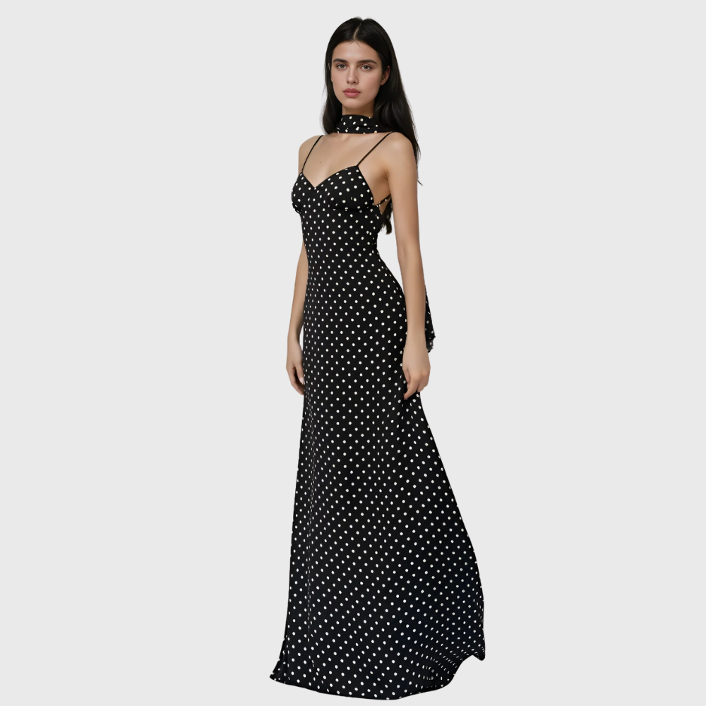 Sukienka maxi w kropki