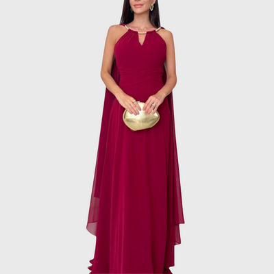 Elegancka sukienka maxi z pelerynami
