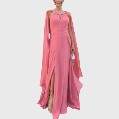 Elegancka sukienka maxi z pelerynami