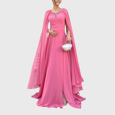 Elegancka sukienka maxi z pelerynami