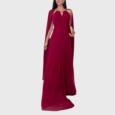 Elegancka sukienka maxi z pelerynami