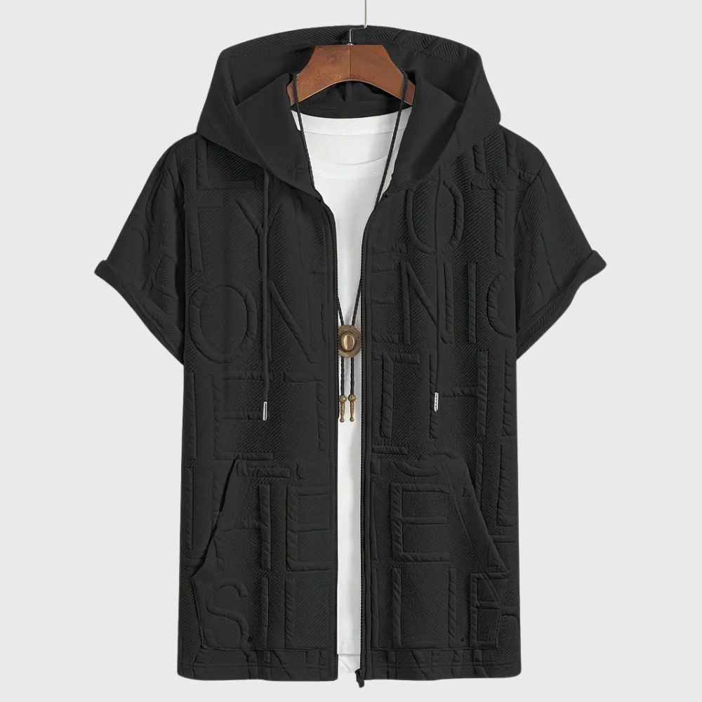 Elegancka bluza z kapturem i krótkim rękawem
