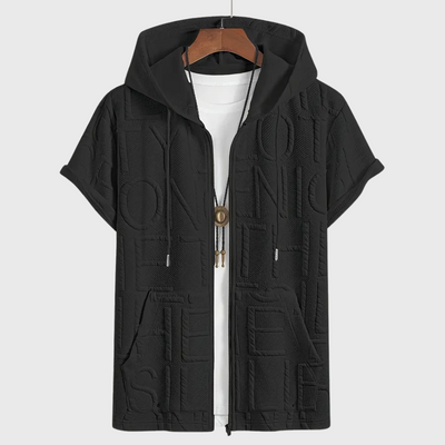 Elegancka bluza z kapturem i krótkim rękawem