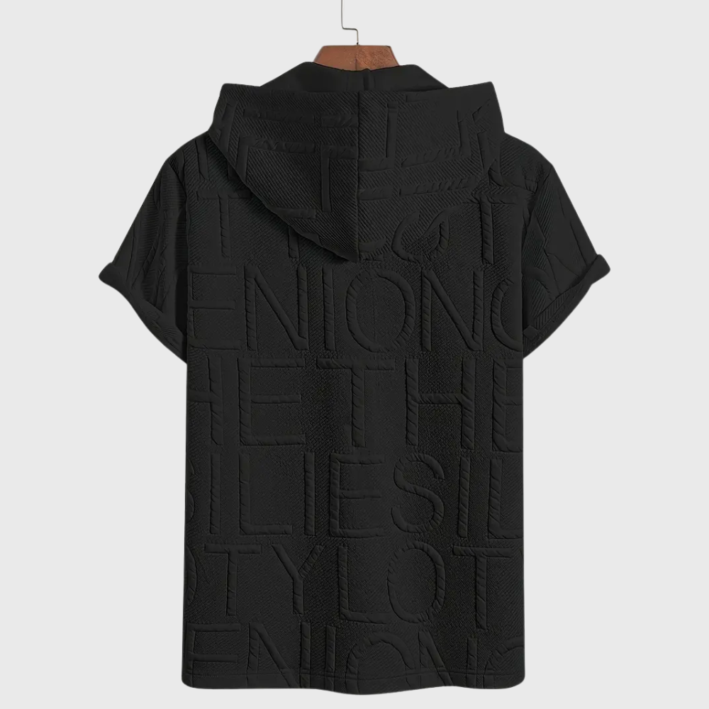 Elegancka bluza z kapturem i krótkim rękawem