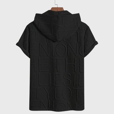 Elegancka bluza z kapturem i krótkim rękawem