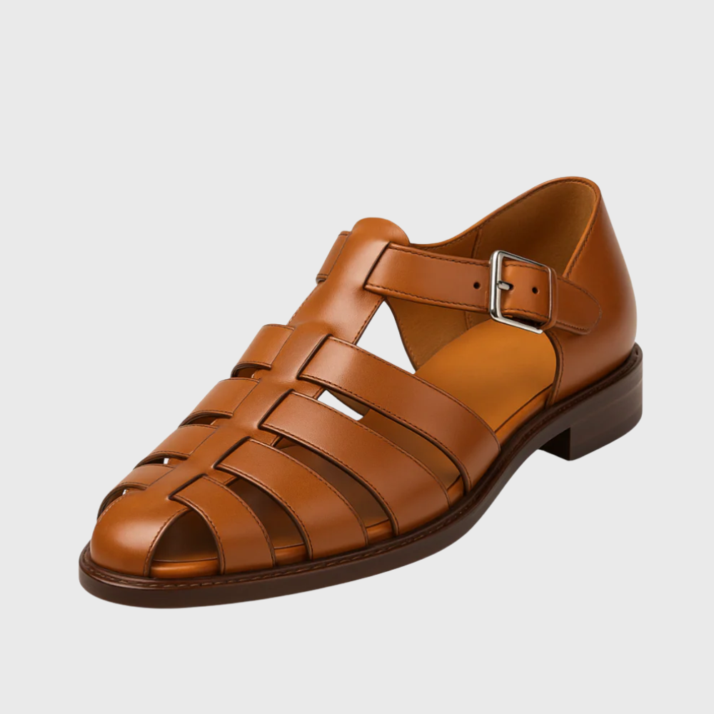 Zamknięte sandały z elegancką klamrą