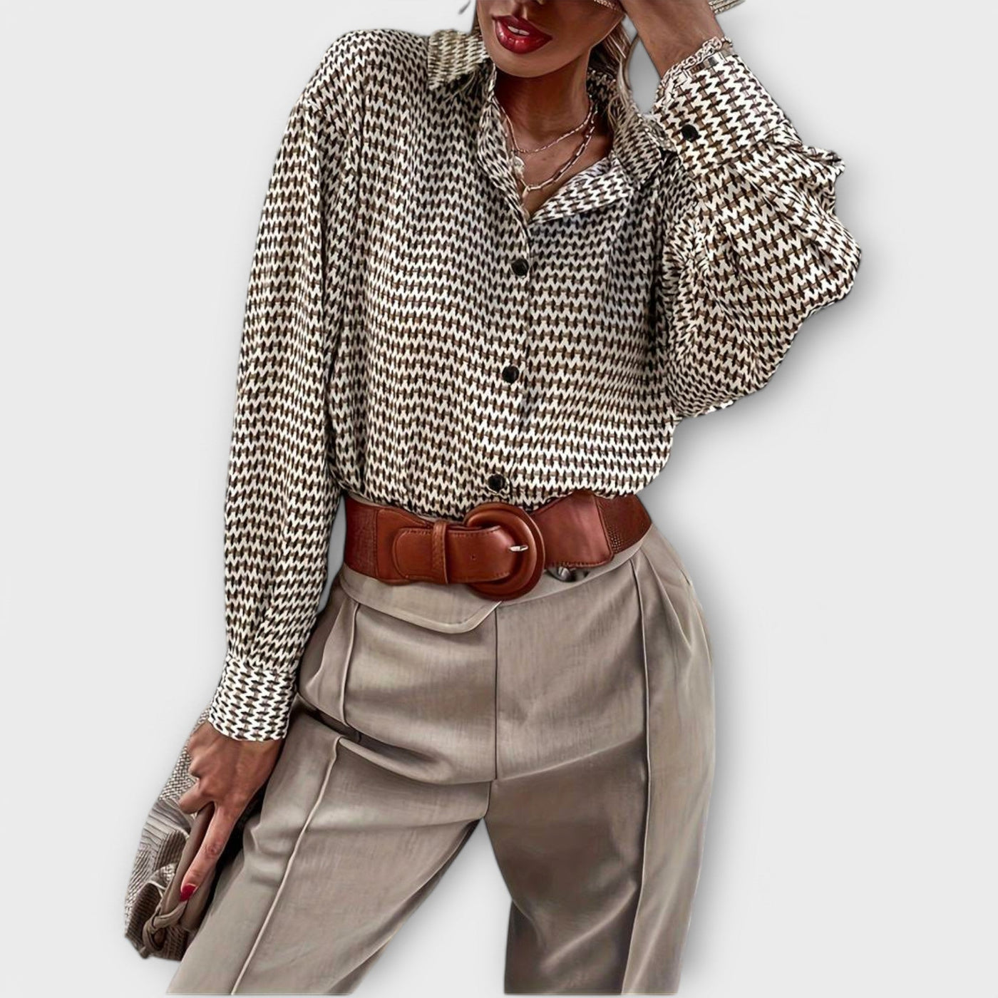 Ashley - Vintage bluzka z długim rękawem