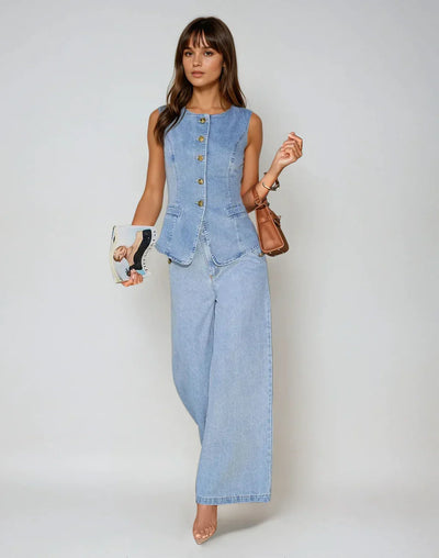 Corinne™ | Elegancki Komplet Denim