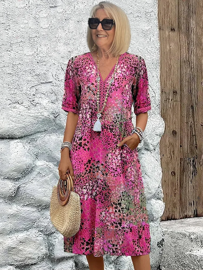 Fatima - Sukienka w Kwiatowy Motyw